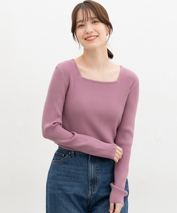 【Honeys公式 / ハニーズ】ヒアルロンスクエアネック レディース M ピンクパープル プチプラ 【Honeys公式 / ハニーズ】ヒアルロンスクエアネック レディース M ピンクパープル プチプラ