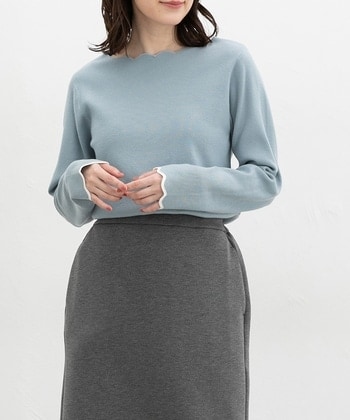 【Honeys公式 / ハニーズ】スカラップニット レディース L ミント プチプラ 【Honeys公式 / ハニーズ】スカラップニット レディース L ミント プチプラ