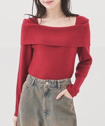 【Honeys公式 / ハニーズ】オフショルトップス レディース L レッド プチプラ 【Honeys公式 / ハニーズ】オフショルトップス レディース L レッド プチプラ