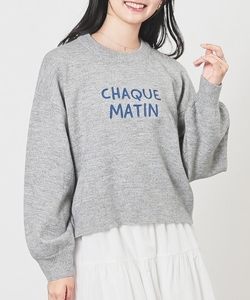 【Honeys公式 / ハニーズ】ロゴ刺繍ニット レディース L 杢グレー プチプラ 【Honeys公式 / ハニーズ】ロゴ刺繍ニット レディース L 杢グレー プチプラ