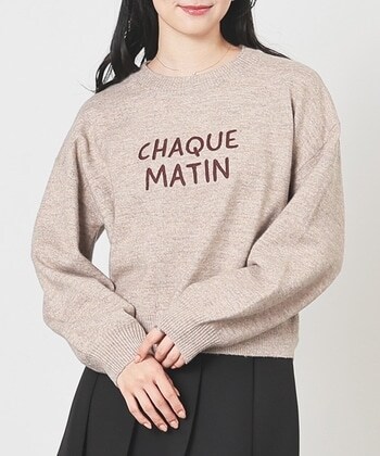 【Honeys公式 / ハニーズ】ロゴ刺繍ニット レディース M 杢モカ プチプラ 【Honeys公式 / ハニーズ】ロゴ刺繍ニット レディース M 杢モカ プチプラ