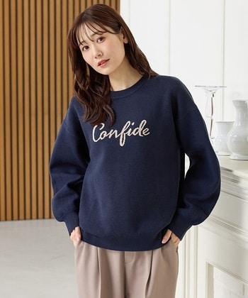 【Honeys公式 / ハニーズ】ロゴジャカードニット レディース L ネイビー プチプラ 【Honeys公式 / ハニーズ】ロゴジャカードニット レディース L ネイビー プチプラ