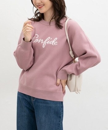 【Honeys公式 / ハニーズ】ロゴジャカードニット レディース L ピンクパープル プチプラ 【Honeys公式 / ハニーズ】ロゴジャカードニット レディース L ピンクパープル プチプラ