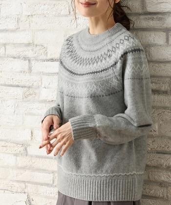 【Honeys公式 / ハニーズ】求心柄ニット レディース LL 杢グレー プチプラ 【Honeys公式 / ハニーズ】求心柄ニット レディース LL 杢グレー プチプラ