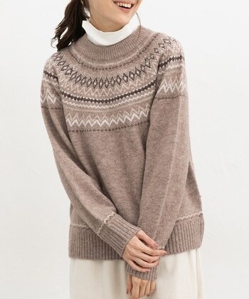 【Honeys公式 / ハニーズ】求心柄ニット レディース M 杢モカ プチプラ 【Honeys公式 / ハニーズ】求心柄ニット レディース M 杢モカ プチプラ