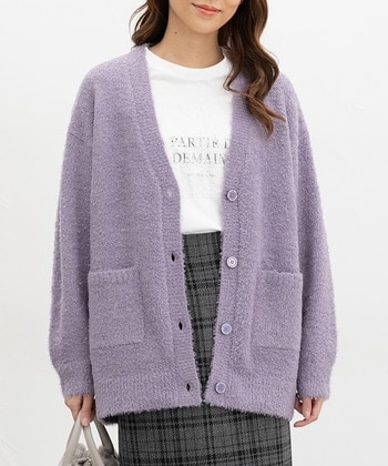 【Honeys公式 / ハニーズ】ブークレVネックカーデ レディース M ラベンダー プチプラ 【Honeys公式 / ハニーズ】ブークレVネックカーデ レディース M ラベンダー プチプラ