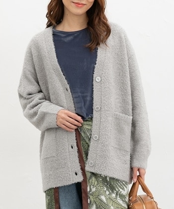 【Honeys公式 / ハニーズ】ブークレVネックカーデ レディース L 杢グレー プチプラ 【Honeys公式 / ハニーズ】ブークレVネックカーデ レディース L 杢グレー プチプラ