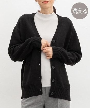 【Honeys公式 / ハニーズ】Ｖネックカーデ レディース Ｓ ブラック プチプラ