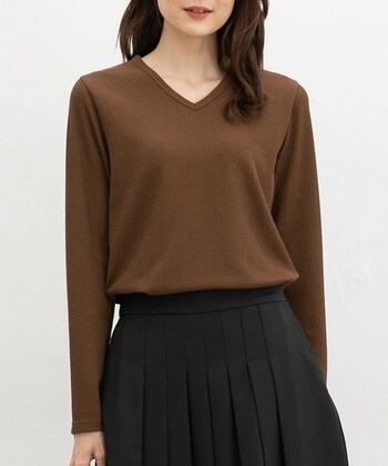 【Honeys公式 / ハニーズ】VネックTシャツ レディース M ブラウン プチプラ 【Honeys公式 / ハニーズ】VネックTシャツ レディース M ブラウン プチプラ