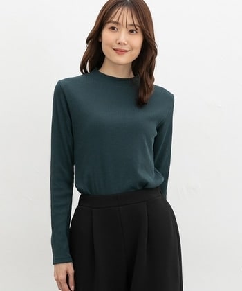 【Honeys公式 / ハニーズ】ジャカードハイネックＴ レディース Ｌ グリーン プチプラ