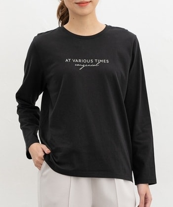 【Honeys公式 / ハニーズ】プリントＴシャツ レディース Ｌ ブラック プチプラ