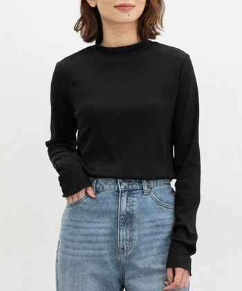 【Honeys公式 / ハニーズ】袖シャーリングハイネック レディース M ブラック プチプラ 【Honeys公式 / ハニーズ】袖シャーリングハイネック レディース M ブラック プチプラ