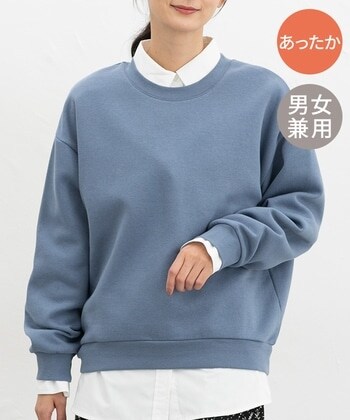 【Honeys公式 / ハニーズ】裏起毛ゆるスウェット レディース L ブルー プチプラ 【Honeys公式 / ハニーズ】裏起毛ゆるスウェット レディース L ブルー プチプラ