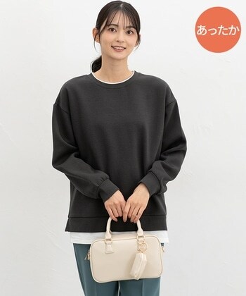 【Honeys公式 / ハニーズ】裏起毛ゆるレイヤード風スウェット レディース M スミクロ プチプラ 【Honeys公式 / ハニーズ】裏起毛ゆるレイヤード風スウェット レディース M スミクロ プチプラ