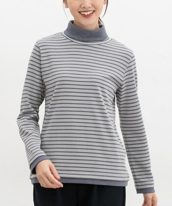 【Honeys公式 / ハニーズ】配色タートルネック レディース M グレー×コン プチプラ 【Honeys公式 / ハニーズ】配色タートルネック レディース M グレー×コン プチプラ