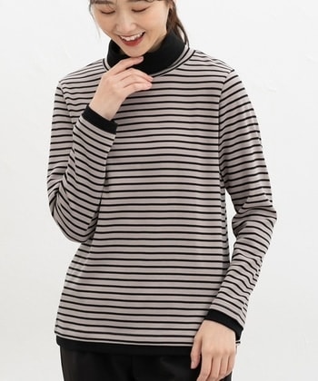 【Honeys公式 / ハニーズ】配色タートルネック レディース L ベージュ×クロ プチプラ 【Honeys公式 / ハニーズ】配色タートルネック レディース L ベージュ×クロ プチプラ