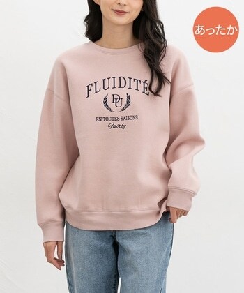 【Honeys公式 / ハニーズ】裏起毛ゆるカレッジ刺繍 レディース M ピンク プチプラ 【Honeys公式 / ハニーズ】裏起毛ゆるカレッジ刺繍 レディース M ピンク プチプラ