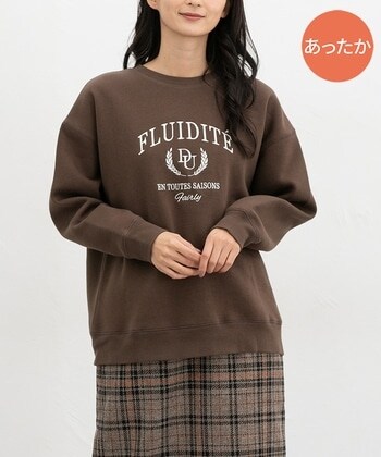 【Honeys公式 / ハニーズ】裏起毛ゆるカレッジ刺繍 レディース S ブラウン プチプラ 【Honeys公式 / ハニーズ】裏起毛ゆるカレッジ刺繍 レディース S ブラウン プチプラ