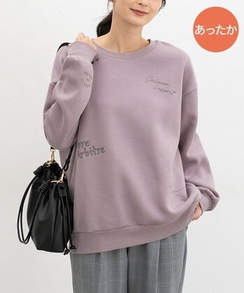 【Honeys公式 / ハニーズ】裏起毛ゆるロゴトップス レディース M ラベンダー プチプラ 【Honeys公式 / ハニーズ】裏起毛ゆるロゴトップス レディース M ラベンダー プチプラ