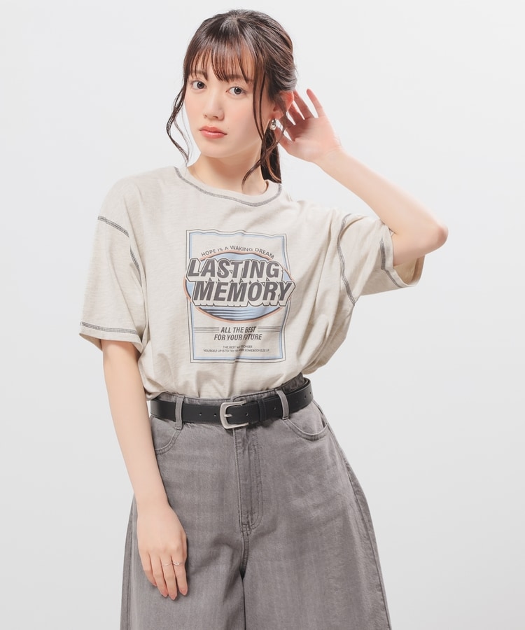 配色ステッチゆるTシャツ: トップス｜ハニーズ公式通販