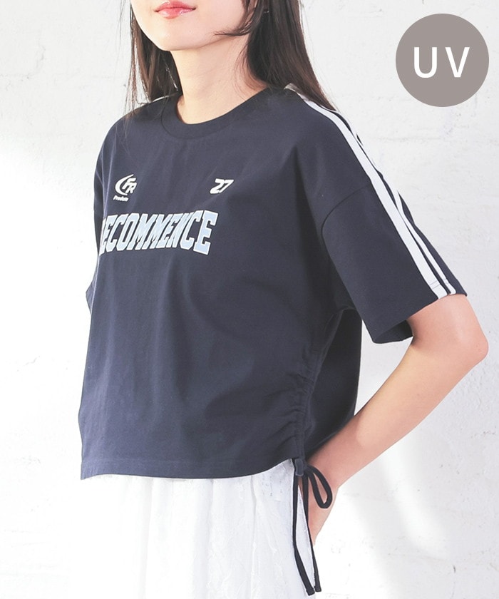 【Honeys公式 / ハニーズ】脇ドロストTシャツ レディース SS ネイビー プチプラ 【Honeys公式 / ハニーズ】脇ドロストTシャツ レディース SS ネイビー プチプラ