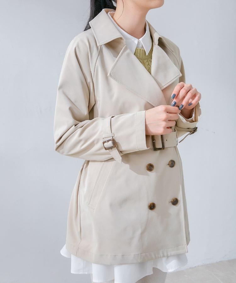 ハニーズ公式通販 撥水加工ハーフ丈トレンチ Web限定llサイズ有 アウター Honeys Online Shop レディースファッション通販 ハニーズ公式通販 撥水加工ハーフ丈トレンチ Web限定llサイズ有 アウター Honeys Online Shop レディースファッション通販