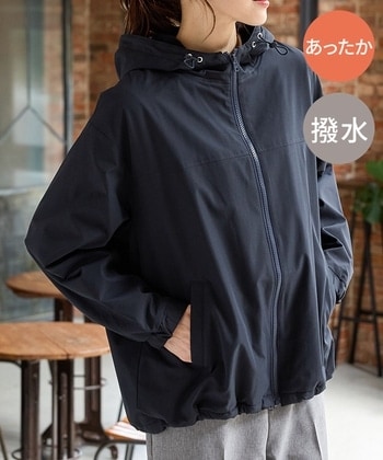 【Honeys公式 / ハニーズ】裏フリースフードブルゾン レディース Ｍ ネイビー プチプラ