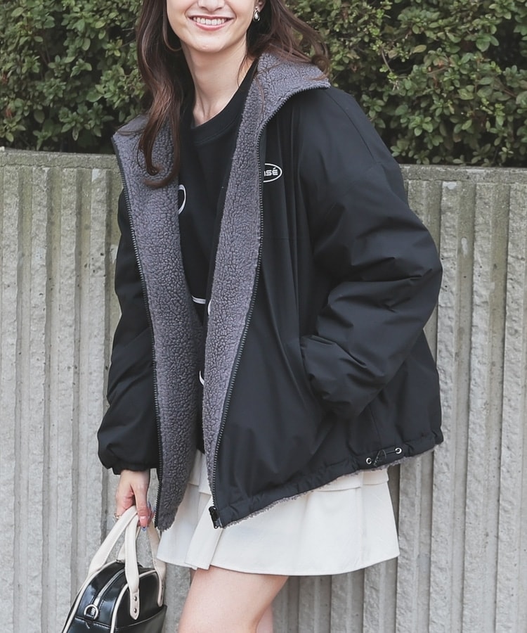 リバーシブルボアブルゾン