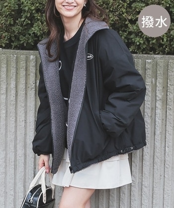 【Honeys公式 / ハニーズ】リバーシブルボアブルゾン レディース L ブラック プチプラ 【Honeys公式 / ハニーズ】リバーシブルボアブルゾン レディース L ブラック プチプラ