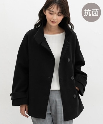 【Honeys公式 / ハニーズ】スタンドハーフ丈コート レディース M ブラック プチプラ 【Honeys公式 / ハニーズ】スタンドハーフ丈コート レディース M ブラック プチプラ