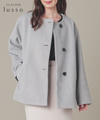 【Honeys公式 / ハニーズ】ノーカラーコート レディース ＬＬ 杢グレー プチプラ