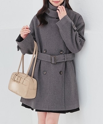 【Honeys公式 / ハニーズ】3wayベルト付コート レディース LL 杢チャコール プチプラ 【Honeys公式 / ハニーズ】3wayベルト付コート レディース LL 杢チャコール プチプラ