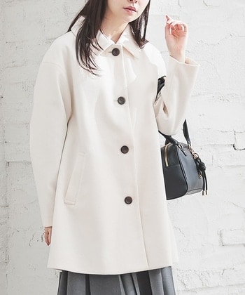 【Honeys公式 / ハニーズ】ステンカラーコート レディース L アイボリー プチプラ 【Honeys公式 / ハニーズ】ステンカラーコート レディース L アイボリー プチプラ