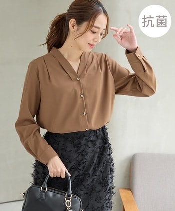 【Honeys公式 / ハニーズ】Vネックブラウス レディース LL モカ プチプラ 【Honeys公式 / ハニーズ】Vネックブラウス レディース LL モカ プチプラ