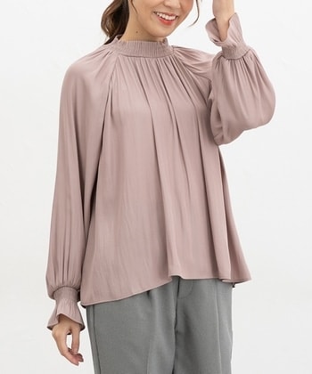 【Honeys公式 / ハニーズ】ハイネックブラウス レディース ＬＬ スモーキーピンク プチプラ