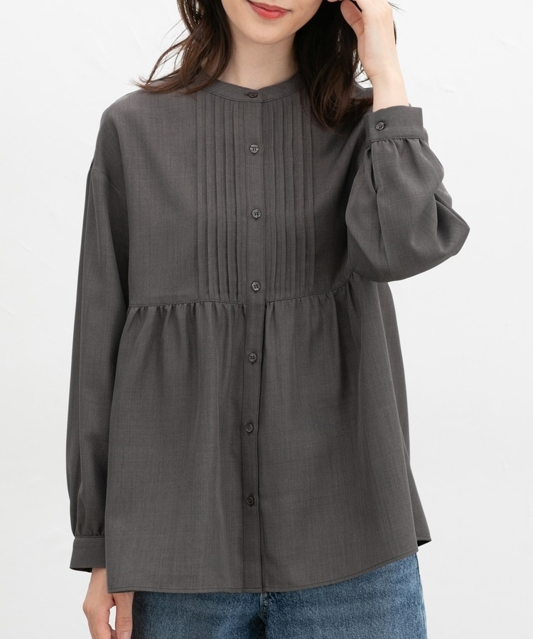 メゾンホテル☆ピンタックブラウス 送料無料】ハイパワーストレッチブロード ピンタックブラウス | maison