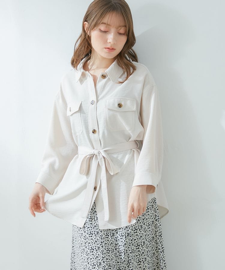 ハニーズ公式通販 ベルト付チュニックシャツ トップス Honeys Online Shop レディースファッション通販