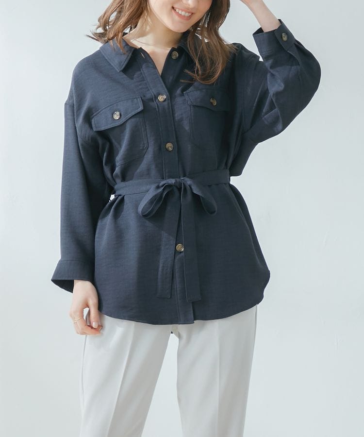 ハニーズ公式通販 ベルト付チュニックシャツ トップス Honeys Online Shop レディースファッション通販