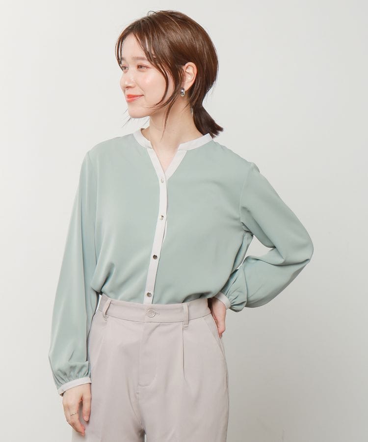 ハニーズ公式通販】配色ブラウス: トップス－Honeys Online Shop－レディースファッション通販