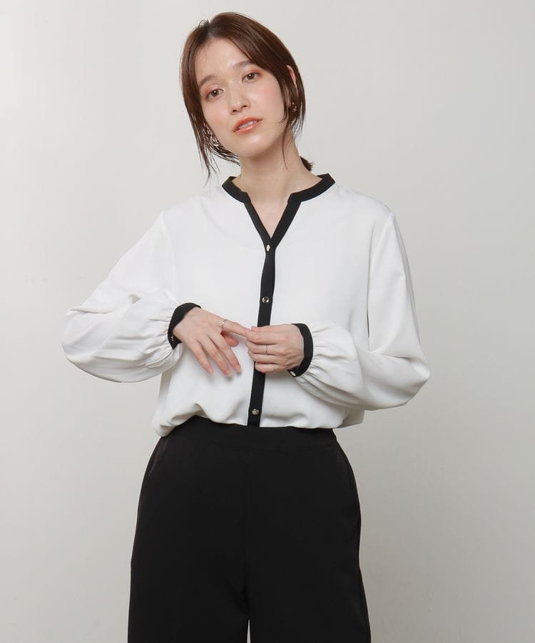 ハニーズ公式通販】配色ブラウス: トップス－Honeys Online Shop－レディースファッション通販