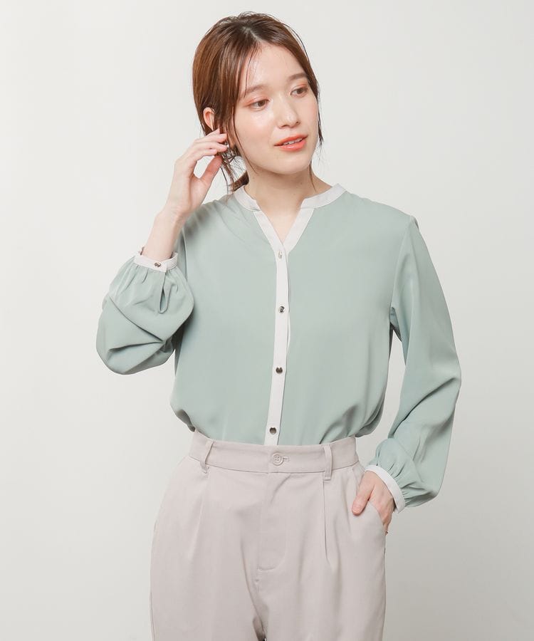 ハニーズ公式通販】配色ブラウス: トップス－Honeys Online Shop－レディースファッション通販