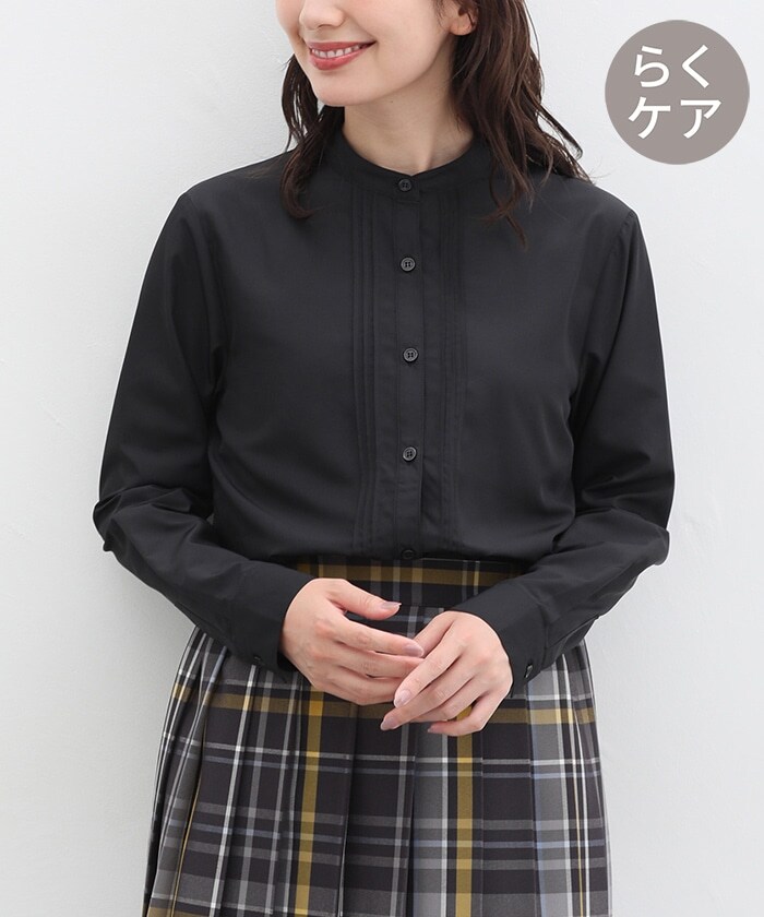 【Honeys公式 / ハニーズ】スタンドピンタックシャツ レディース LL ブラック プチプラ 【Honeys公式 / ハニーズ】スタンドピンタックシャツ レディース LL ブラック プチプラ