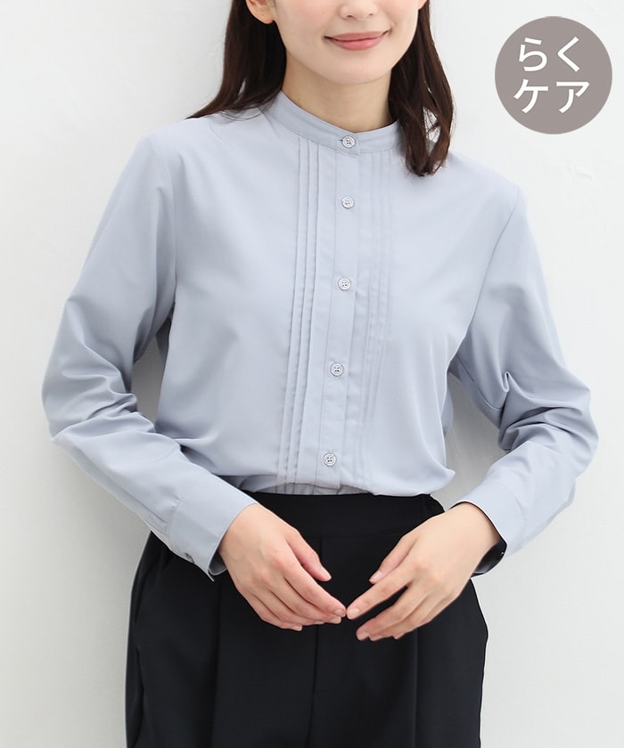 【Honeys公式 / ハニーズ】スタンドピンタックシャツ レディース L スモーキーブルー プチプラ 【Honeys公式 / ハニーズ】スタンドピンタックシャツ レディース L スモーキーブルー プチプラ