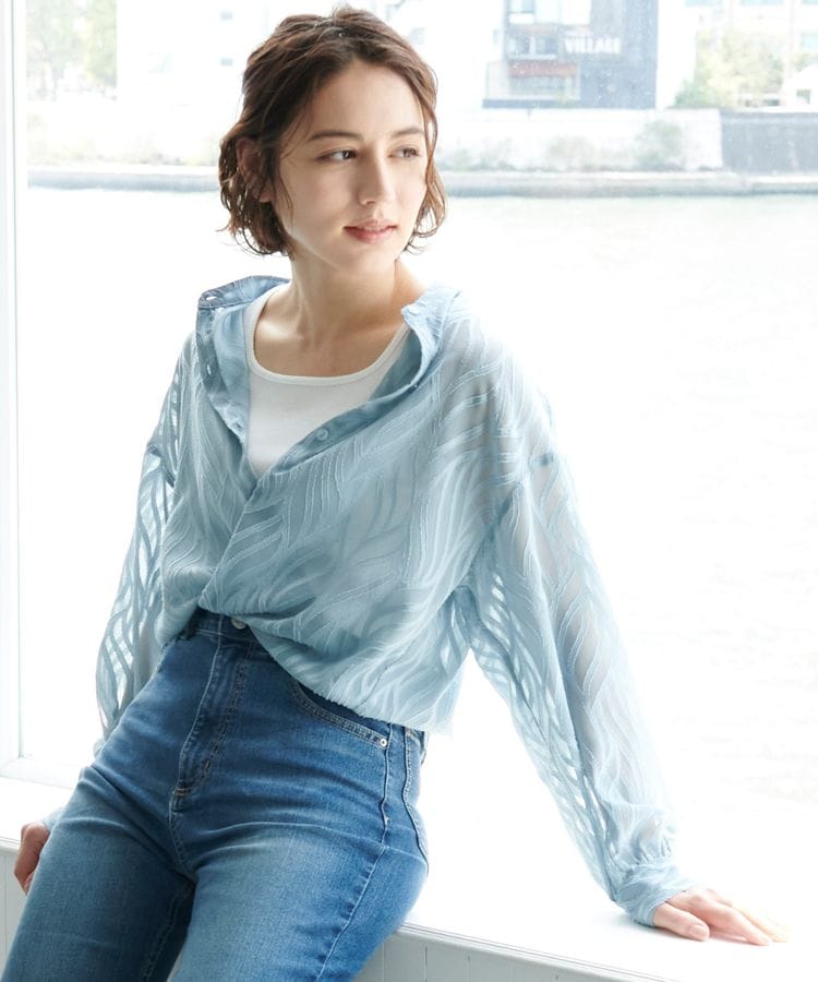 へヨン hyeon シアージャガードブラウス jacquardblouse シャツ