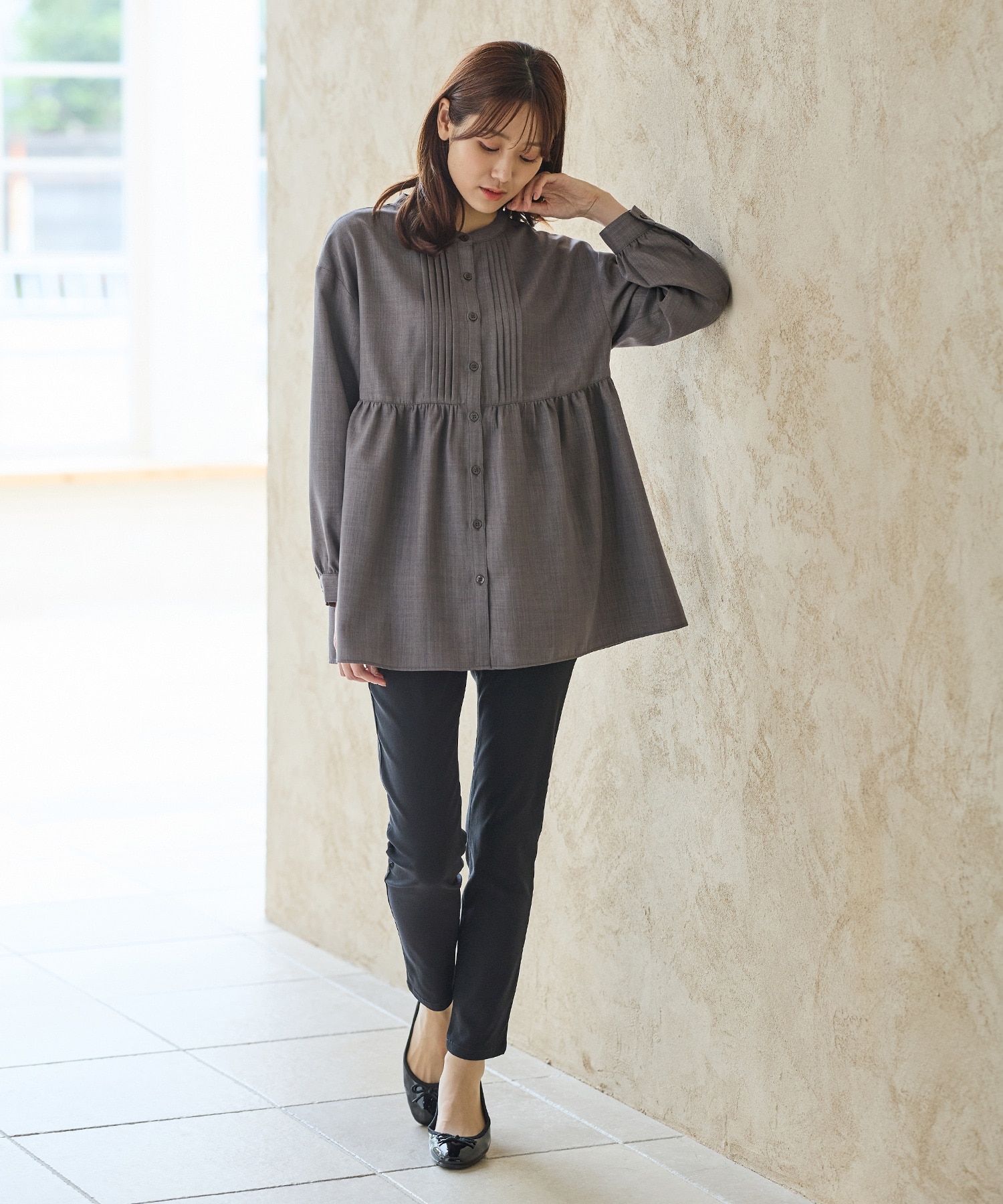 【STORY11月号掲載】クラシカルピンタックブラウス≪洗える≫