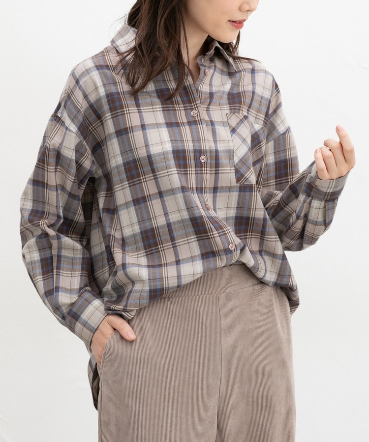 チェック トップス シャツ レディース トップス 長袖 チェック柄 送料無料・(100)メール便