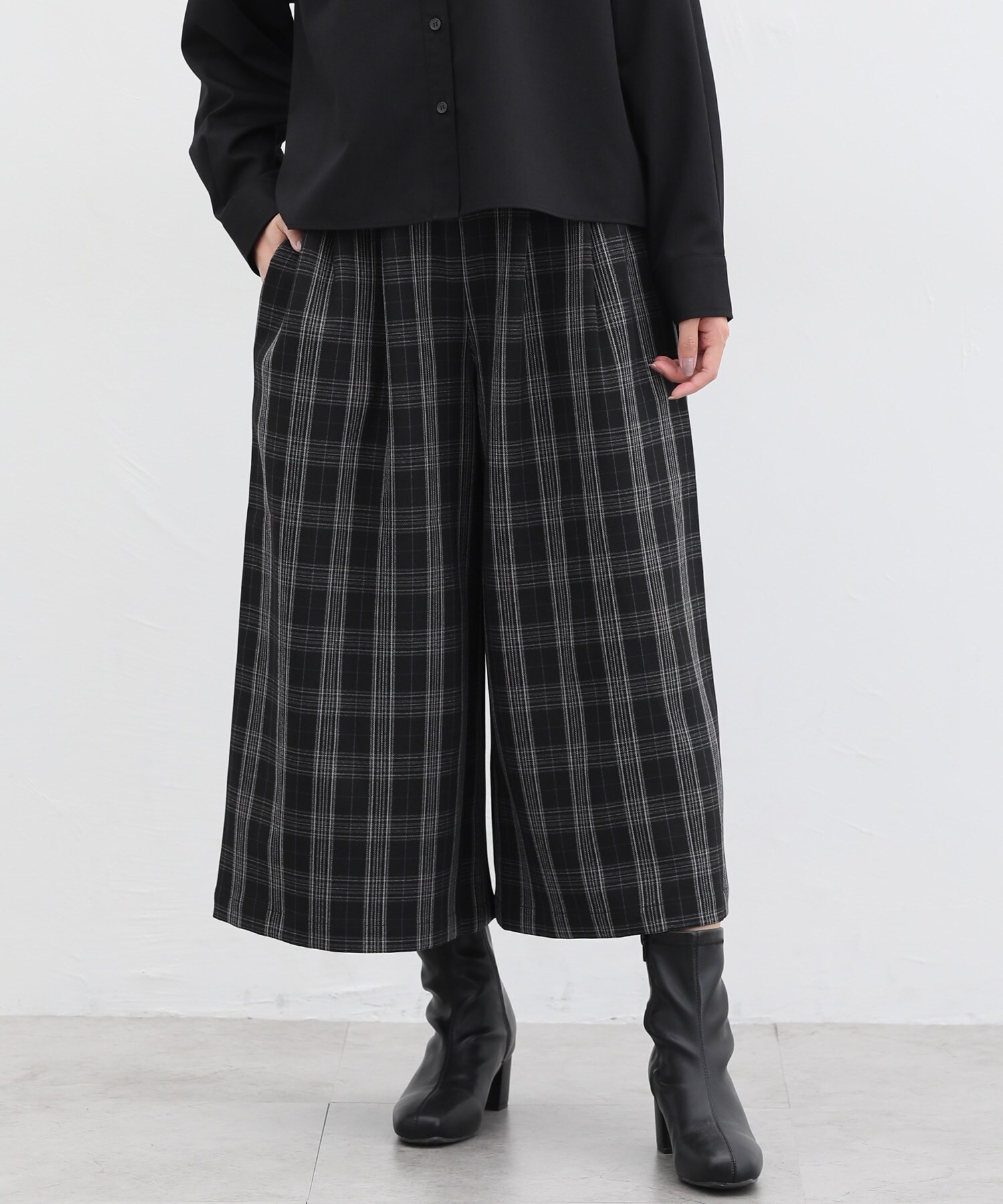 ハニーズ公式通販】チェック柄ガウチョパンツ: ボトムス－Honeys  