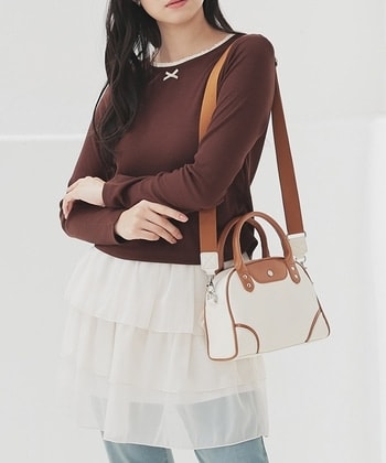 【Honeys公式 / ハニーズ】レース付トップス レディース L ブラウン プチプラ 【Honeys公式 / ハニーズ】レース付トップス レディース L ブラウン プチプラ