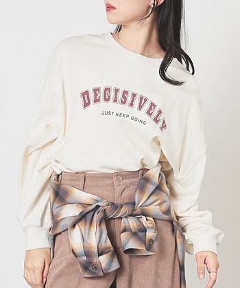 【Honeys公式 / ハニーズ】ロゴビッグトレーナー レディース M アイボリー プチプラ 【Honeys公式 / ハニーズ】ロゴビッグトレーナー レディース M アイボリー プチプラ