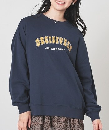 【Honeys公式 / ハニーズ】ロゴビッグトレーナー レディース M ネイビー プチプラ 【Honeys公式 / ハニーズ】ロゴビッグトレーナー レディース M ネイビー プチプラ